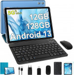 SEBBE Tablet 10 Pulgadas Android 13 con 12GB RAM, 128GB ROM y Accesorios - Azul