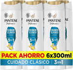 Pantene 3en1 Cuidado Clásico Nutri Pro-V - Champú, Acondicionador y Tratamiento, 300 ML (Pack de 6)
