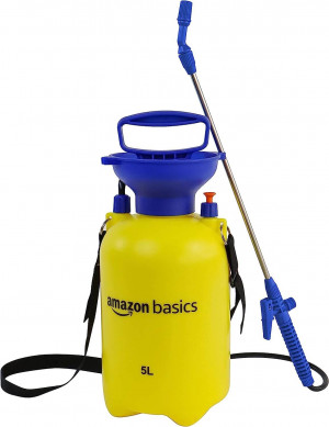 Amazon Basics - Pulverizador a presión con mecanismo de gatillo con bloqueo, 5 litros