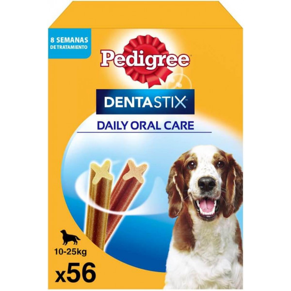 Pedigree Dentastix: Snacks Dentales para Perros Medianos (Pack de 56)