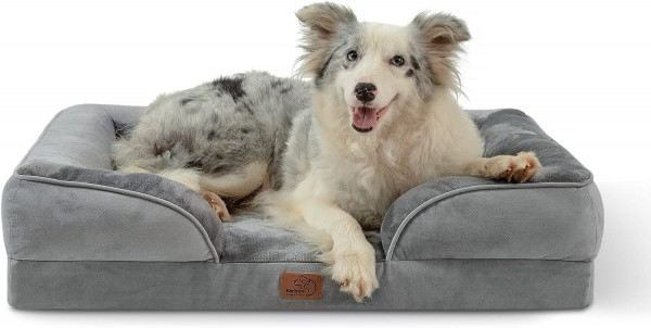 Cama para Perros Grande Ortopédica Bedsure -  Talla L Color Gris