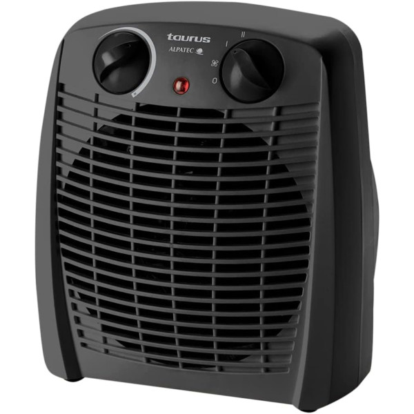 Calefactor Taurus Alpatec New Gobi - 2000W, 2 Intensidades, Negro