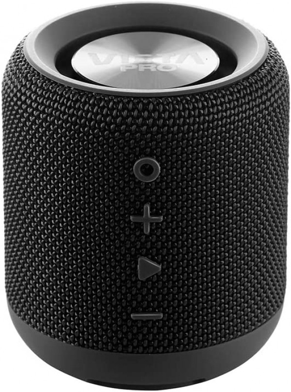 Vieta Pro Easy - Altavoz inalámbrico (True Wireless Bluetooth, Radio FM, Reproductor USB, auxiliar, micrófono integrado, resistencia al agua IPX6, batería de 12 horas) negro