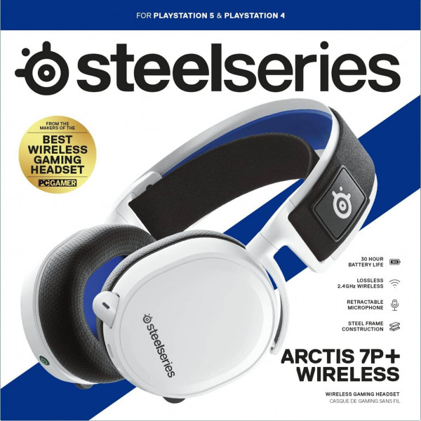 Auriculares Gaming SteelSeries Arctis 7P+ Wireless - 2.4 GHz Sin Pérdidas - Blanco