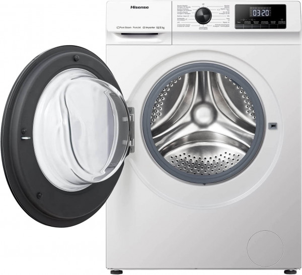 Hisense WDQY1014EVJM: Lavadora secadora de 10KG con función de vapor y WiFi ConnectLife color blanco