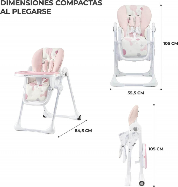 Kinderkraft YUMMY Trona bebé Ajustable color Rosa