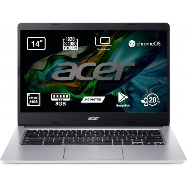 Acer Chromebook 314 CB314-2HT-K9VA - Portátil 14" Full HD (Chrome OS) - Plata