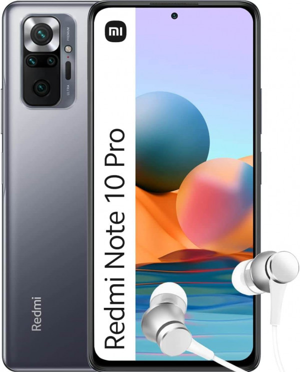 Xiaomi Redmi Note 10 Pro: Smartphone 8+128GB, pantalla 120Hz AMOLED, cámara 108MP, incluye Mi In Ear