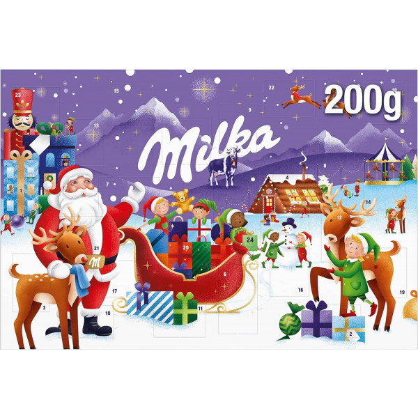 Chocolate con Leche Milka 200g Calendario de Adviento Especial Navidad