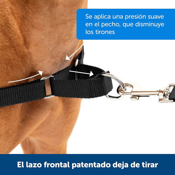 PetSafe Easy Walk Arnés Antitirones para Perros, Adiestramiento de Perros, Evita Asfixia, Negro, Grande, L