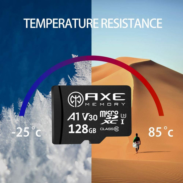 Tarjeta de memoria microSDXC AXE de 128 GB + adaptador SD