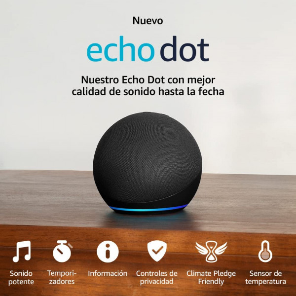 Echo Dot (5.ª generación, modelo de 2022) | Altavoz inteligente Bluetooth con Alexa | Antracita