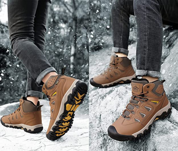 AX BOXING Botas Invierno Hombre Zapatos Montaña Trekking Senderismo Nieve Forrados Cálidas Exterior Trabajo Botines Tamaño 41-46