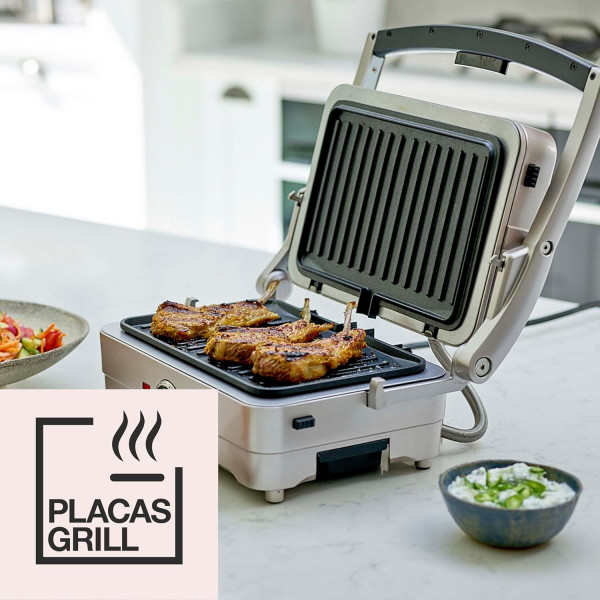 CUISINART GRSM3E: Grill 3 en 1, Parrilla Eléctrica, Gofrera y Tortillera - Plateado