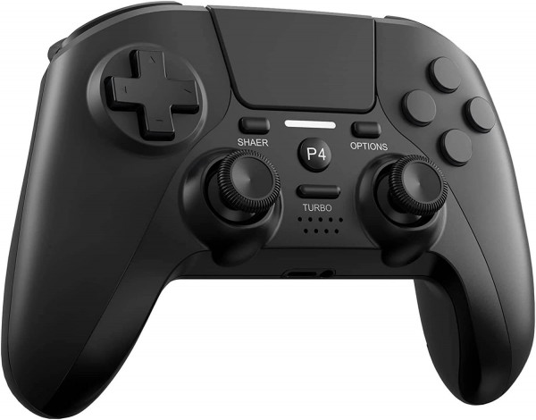 Mando inalámbrico Melusen compatible con PS4/PS3/PC: panel táctil, vibración doble, turbo y p. audio