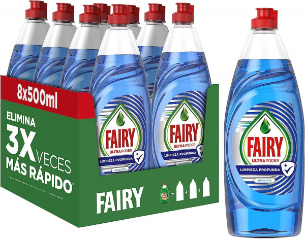 Fairy Ultra Poder Limpieza Profunda Eucalipto 4L (8 x 500 ML)