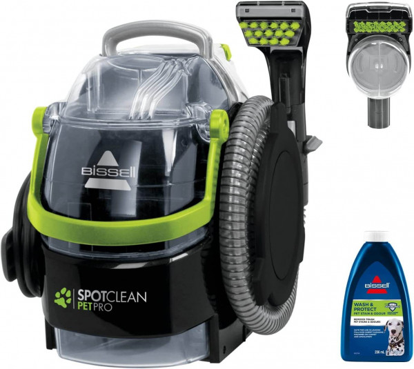 Bissell Spotclean Pet Pro: alfombras, tapicería y coche - 750W, 2.8L, negro/verde