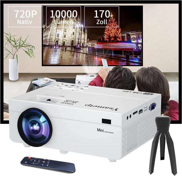 Proyector Ysametp M8G: Full HD, 10000lm, Cine en Casa, Compatible Móviles/PC (HDMI, VGA)