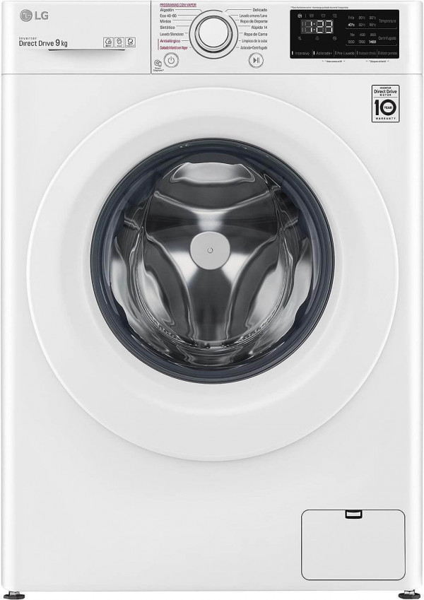 Lavadora LG F4WV309S3WA 9kg AI Direct Drive con Vapor