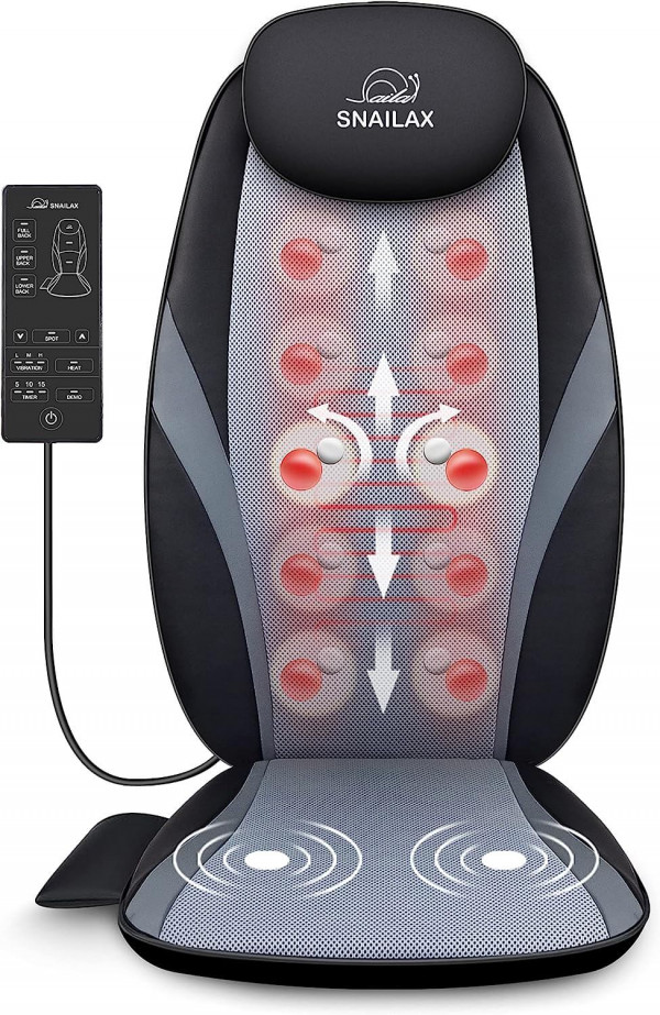 Asiento Masajeador Snailax Shiatsu con 3 áreas de masaje