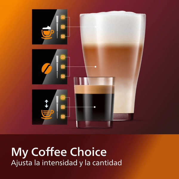 Cafetera Philips 2200 Superautomática: Leche LatteGo, 3 Variedades de Café, Pantalla Táctil