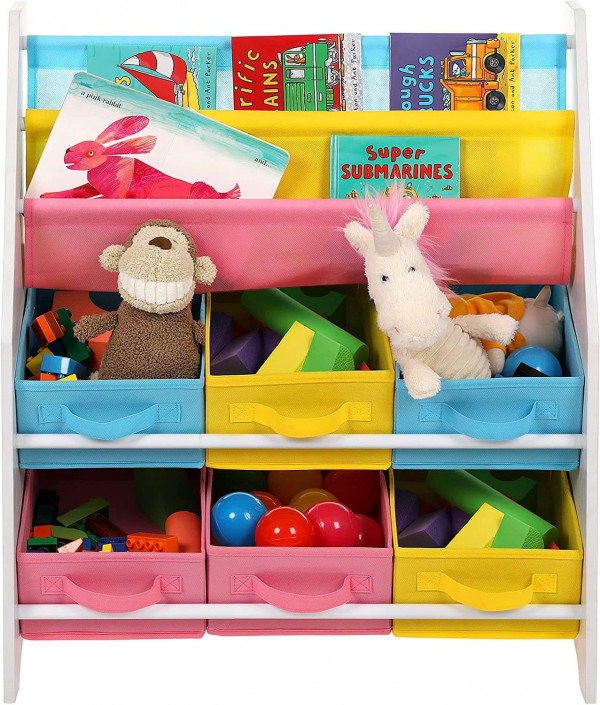 Estantería Infantil SONGMICS con Cajas de Colores para Organizar Juguetes y Libros