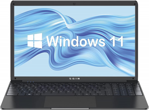 SGIN 15,6" Ordenador Portátil con 8 GB DDR4, 256 GB SSD y Windows 11 - Rápido y Ampliable