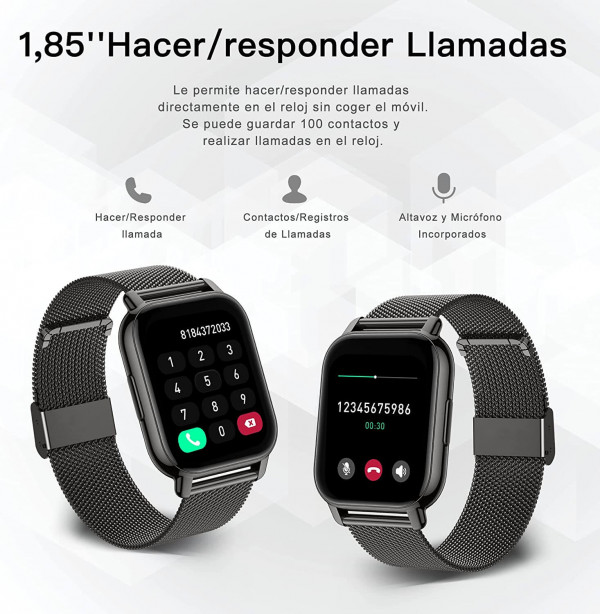 Popglory Smartwatch Hombre con Monitoreo de Salud y Llamadas