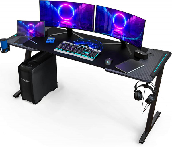 Mesa Gaming KLIM K160 de 160 x 60 cm con gestión de Cables y Alfombrilla de ratón XL