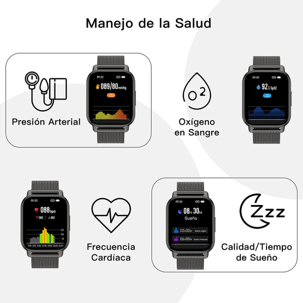 Popglory Smartwatch Hombre con Monitoreo de Salud y Llamadas