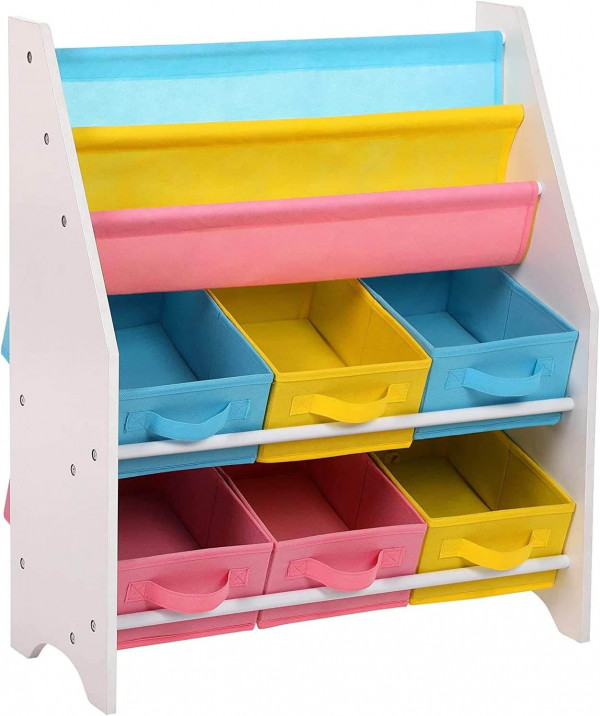 Estantería Infantil SONGMICS con Cajas de Colores para Organizar Juguetes y Libros