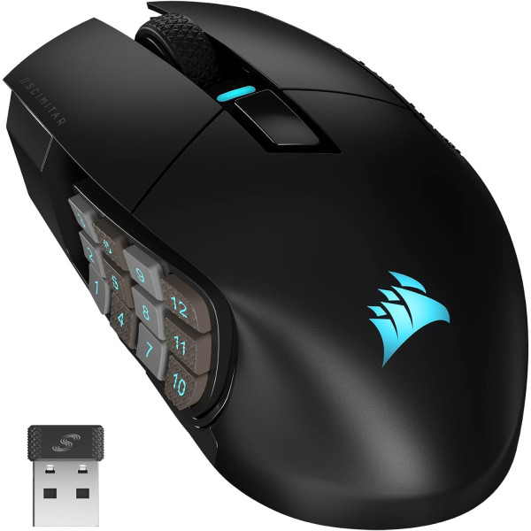 Ratón MMO inalámbrico Corsair Scimitar Elite (color negro)