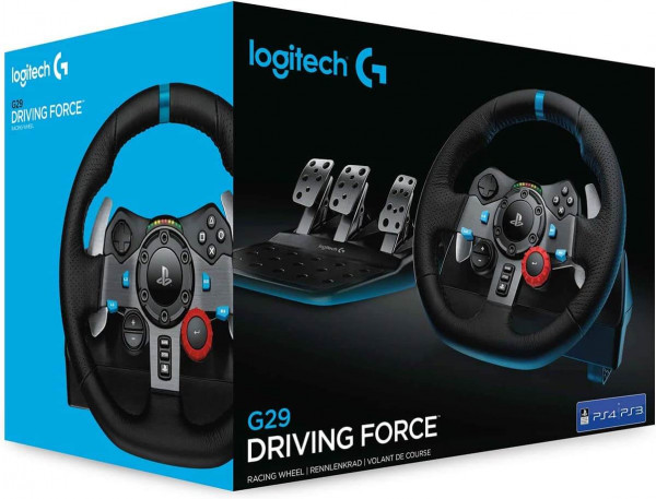 Logitech G29 Driving Force: Volante de carreras y pedales con Force Feedback en negro