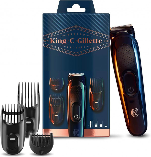 Kit recortadora barba inalámbrica King C. Gillette para hombres