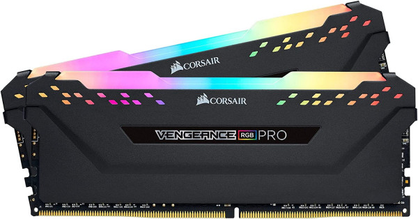 Módulo de memoria Corsair Vengeance RGB PRO Black DDR4-RAM 3600 MHz de 2x8GB en negro