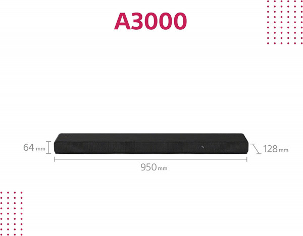 Barra de sonido Sony HT-A3000 con Dolby Atmos color negro