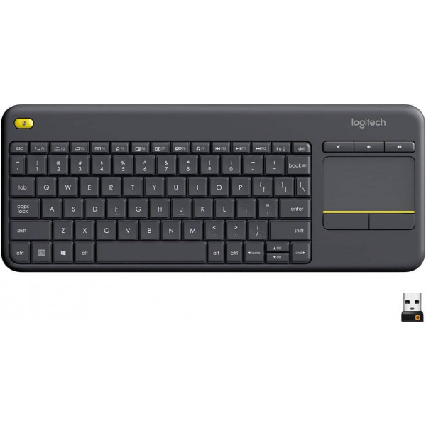 Logitech K400: Teclado Táctil Inalámbrico para TV con Control Multimedia - Negro