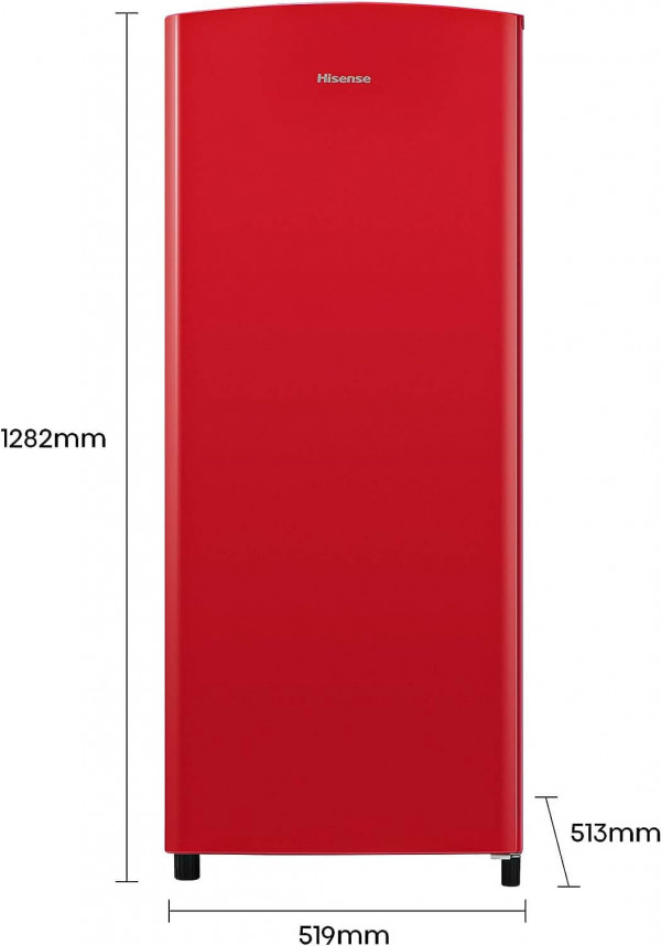 Hisense RR220D4ARF - Frigorífico Una Puerta, 164L, Color Rojo
