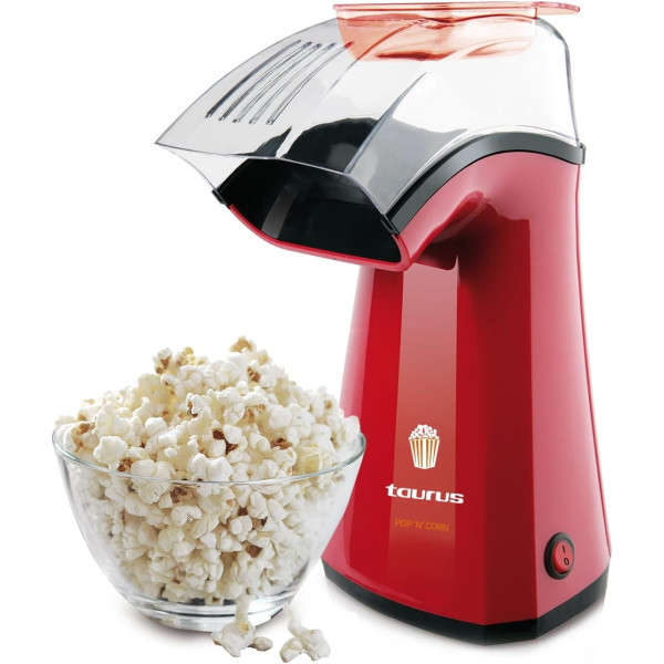 Máquina de palomitas Taurus Pop'N'Corn, 1100W, saludable y rápida, rojo